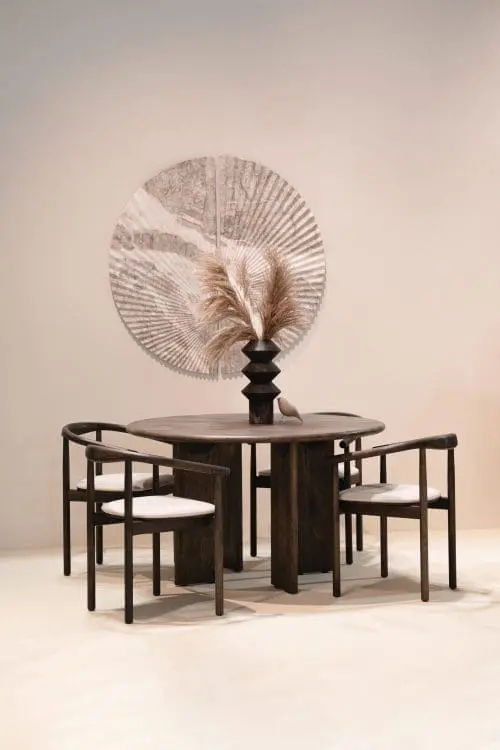 Japandi eettafel Calm | Dark | Rond 130cm