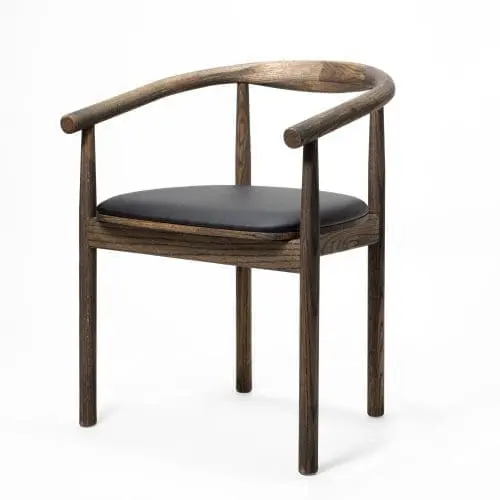Japandi Eetkamerstoel Calm | Smoked | PU leer