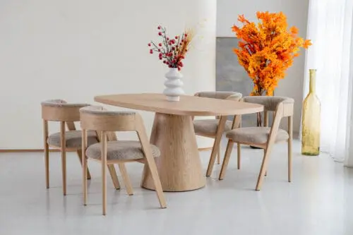 Japandi eetkamerstoel Odessa | Natural | Taupe