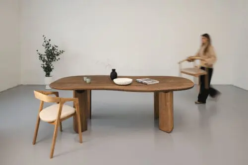 Japandi eettafel Calm | Brons | Organisch 240x130cm