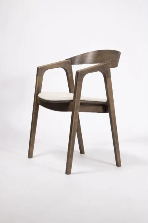 Japandi eetkamerstoel Maral | Dark | Creme