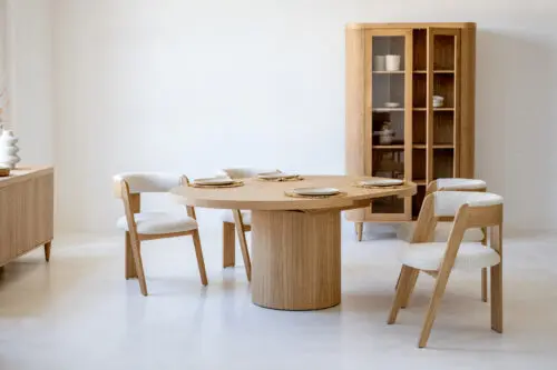Japandi eettafel Noah | Naturel | Uitschuifbaar