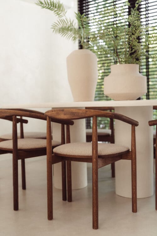 Esszimmerstuhl Calm | Bronze | Beige Bouclé