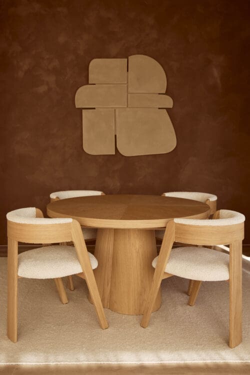 Japandi eettafel Moda | Naturel | Rond | uitschuifbaar